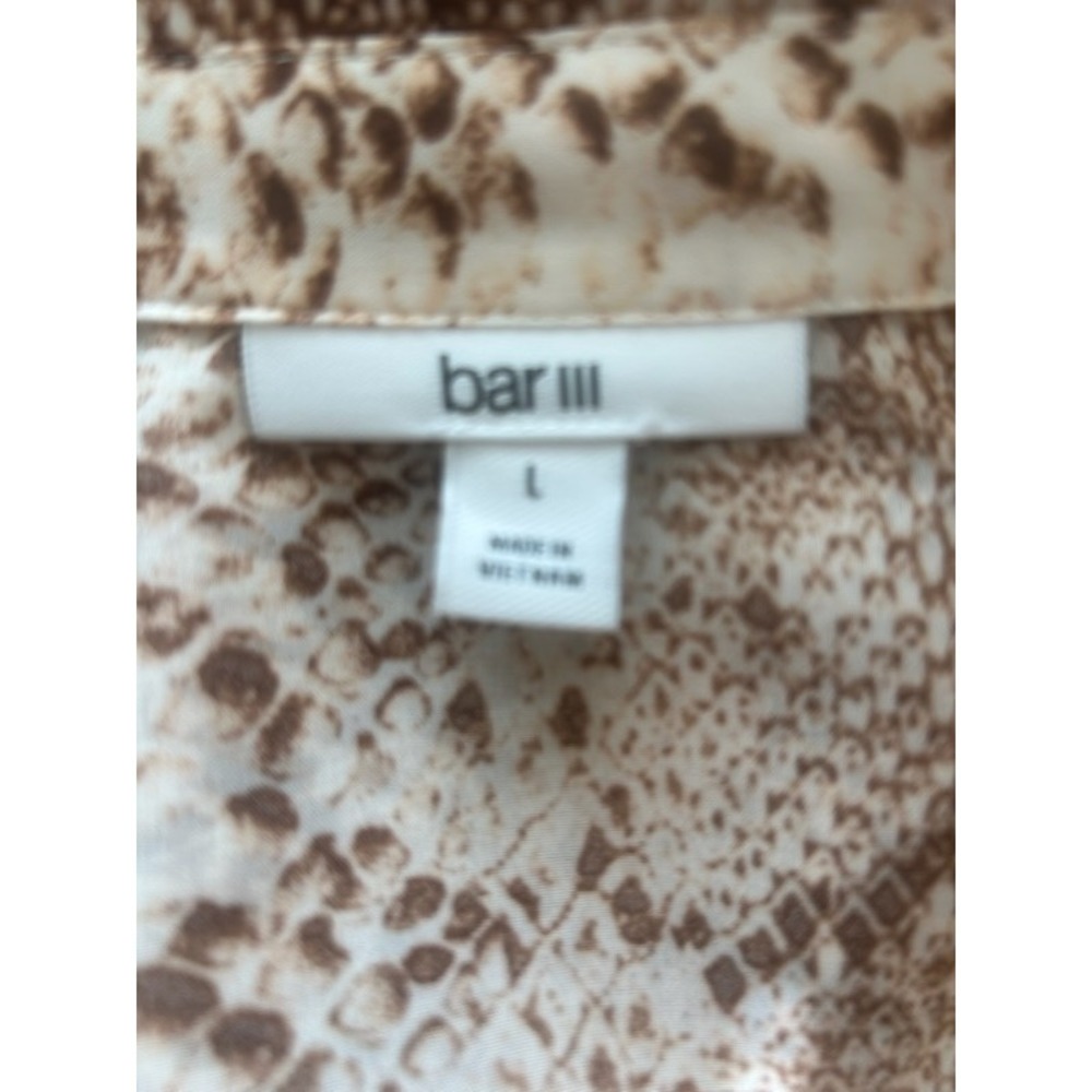 Bar III Snake Python Print Tie Front Sheet Long S… - image 4